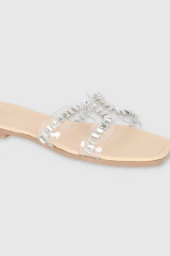 Sandalia greca transparente piedras