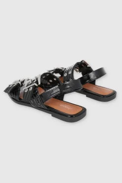 Sandalia hebilla doble eyelets slingback