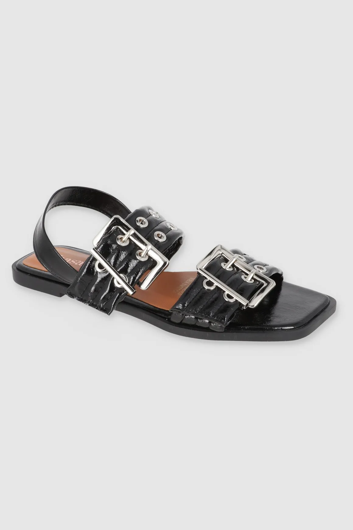 Sandalia hebilla doble eyelets slingback