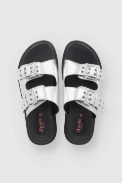 Sandalia Metalica Dos Hebillas