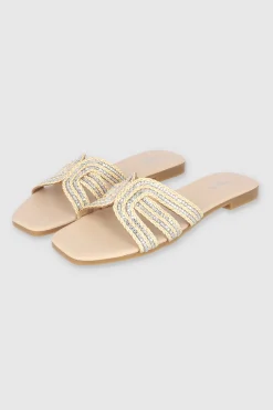 Sandalia mula yute cruce brillos