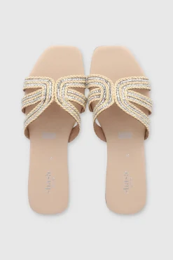 Sandalia mula yute cruce brillos