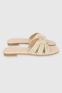 Sandalia mula yute cruce brillos