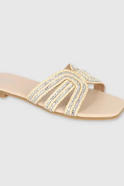 Sandalia mula yute cruce brillos