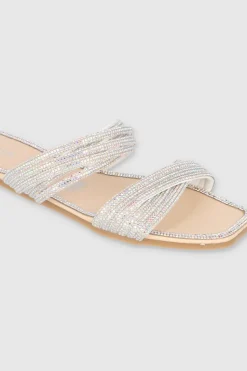 Sandalia multitiras brillos entrelazadas