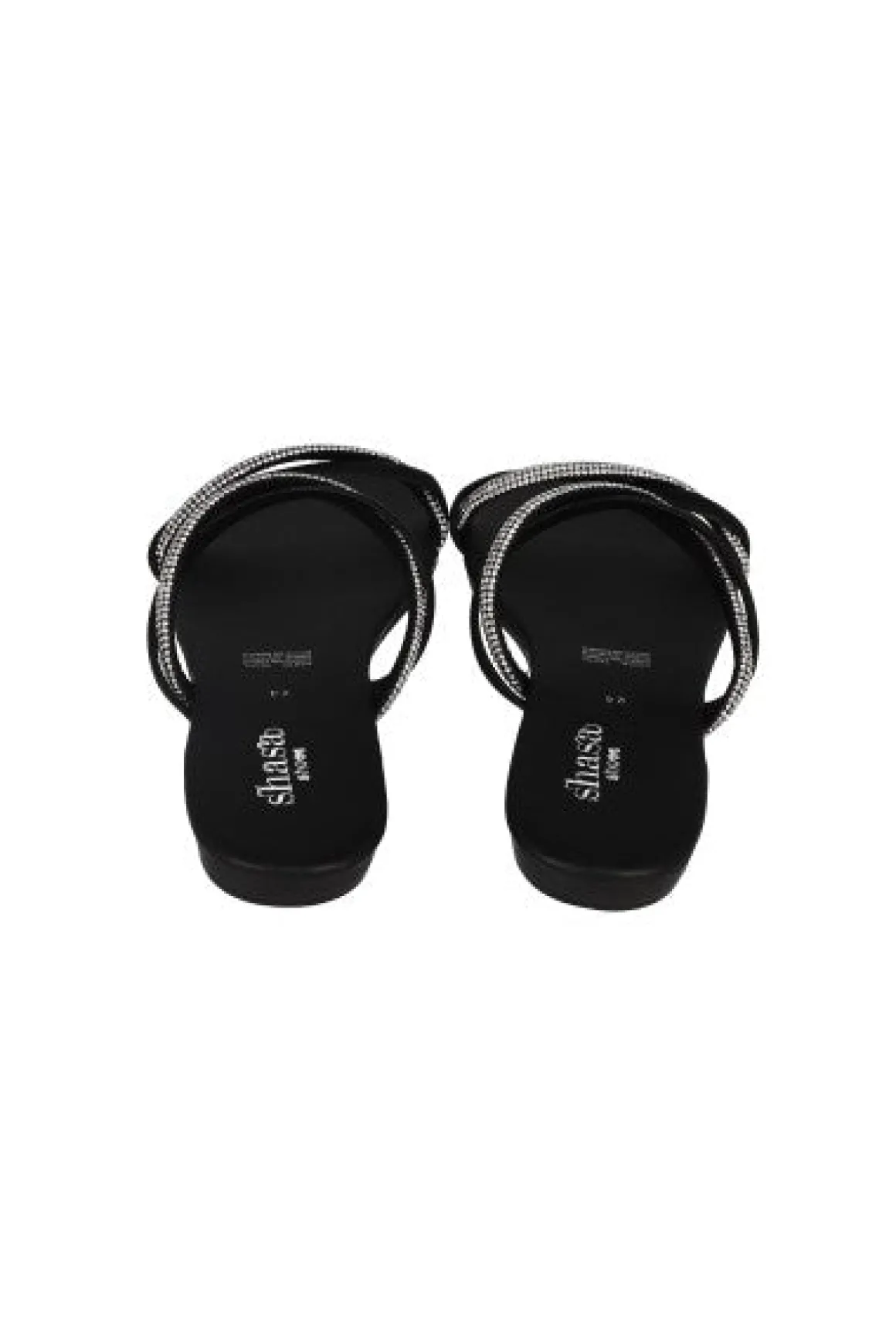 Sandalia pala cintas entrelazadas brillos