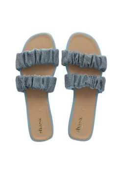 Sandalia pala denim brillos