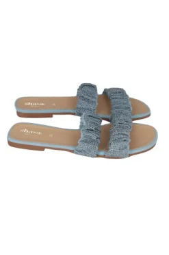 Sandalia pala denim brillos