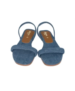 Sandalia pala denim tira tobillo
