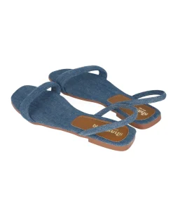 Sandalia pala denim tira tobillo