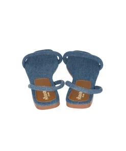 Sandalia pala denim tira tobillo