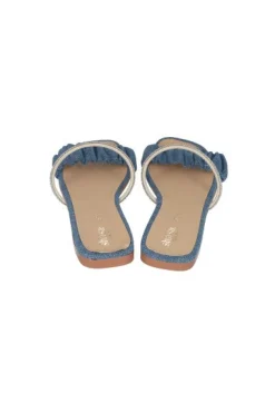 Sandalia Pala Tira Rugosa Brillos