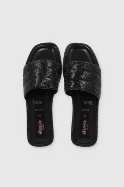 Sandalia Plana Capitonada Brillos