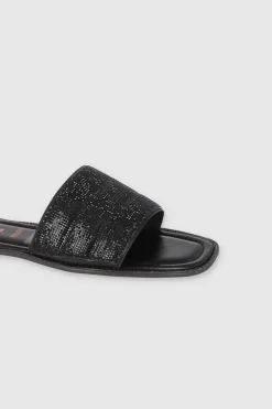 Sandalia Plana Capitonada Brillos