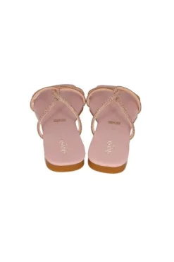 Sandalia Plana Cintas Cruzadas Multi Brillos