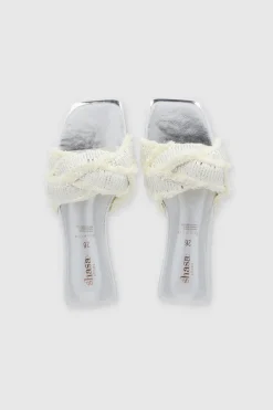 Sandalia Plana Deshilada Brillos