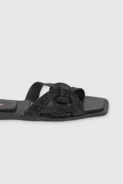 Sandalia Plana Entrelazada Brillos