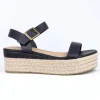 Sandalia plana plataforma yute