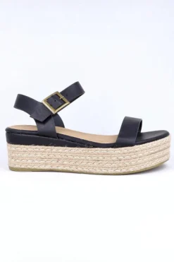 Sandalia plana plataforma yute