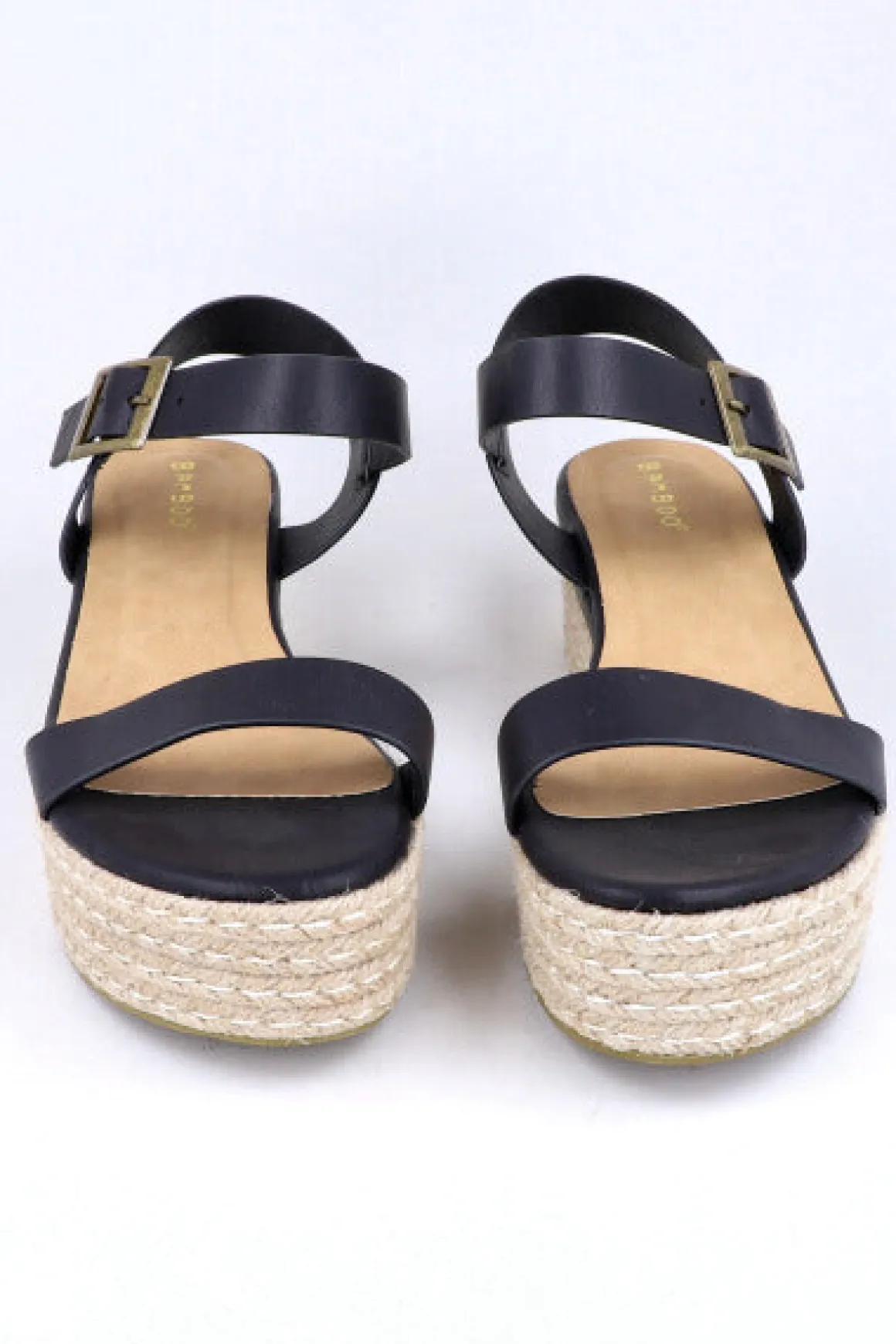 Sandalia plana plataforma yute