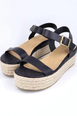 Sandalia plana plataforma yute
