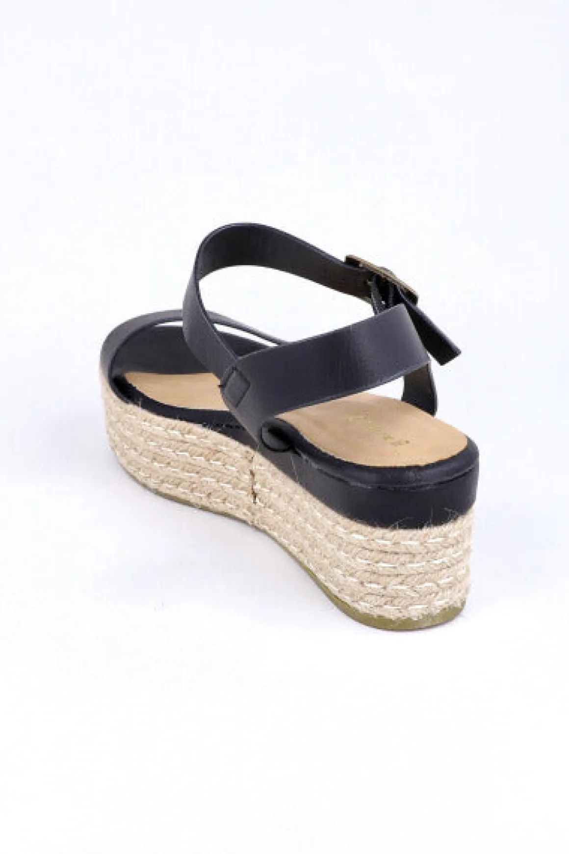 Sandalia plana plataforma yute