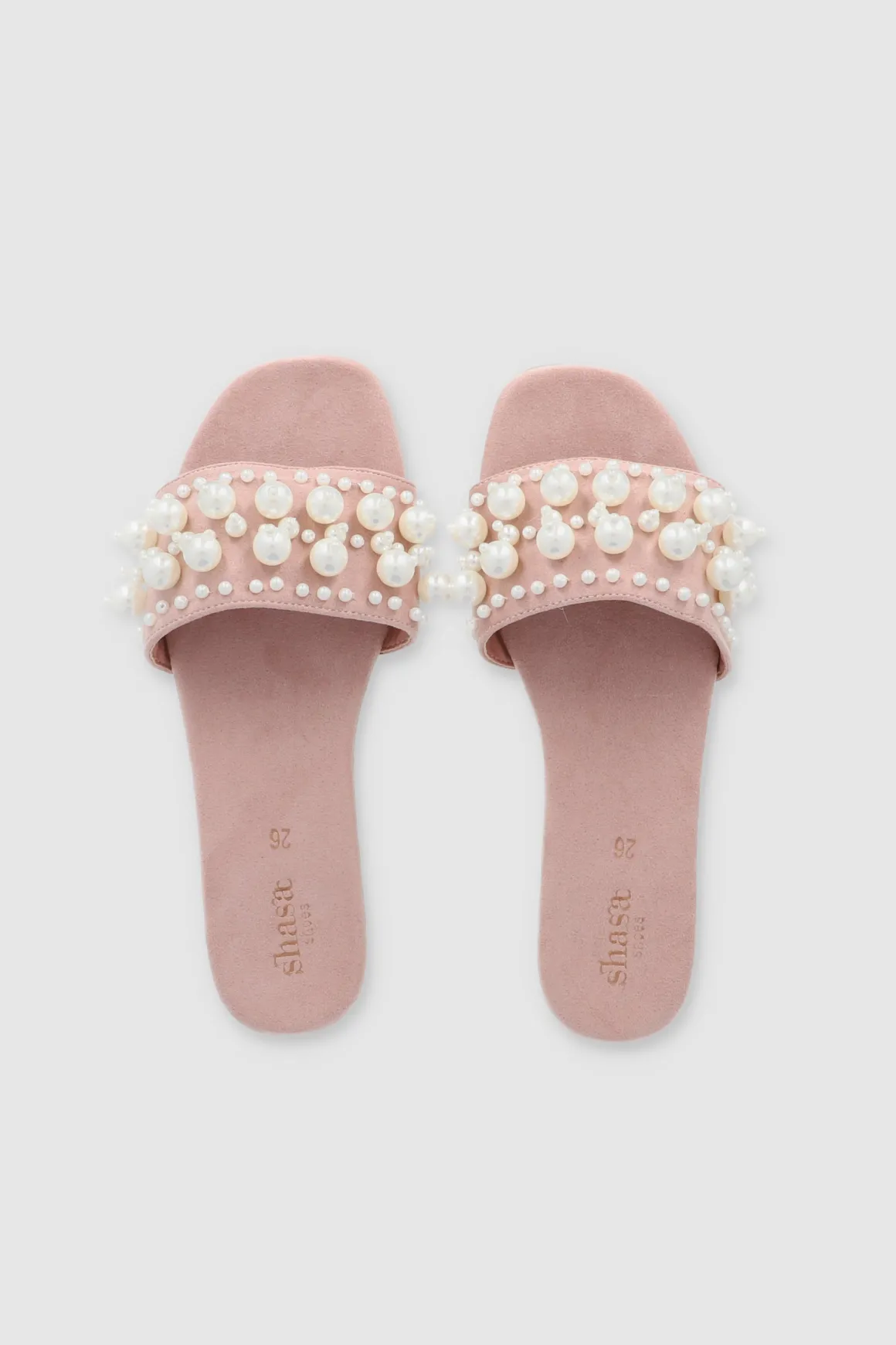 Sandalia Plana Tercipelo Perlas