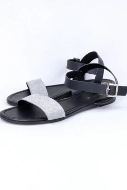 Sandalia Plana Tiras Brillos