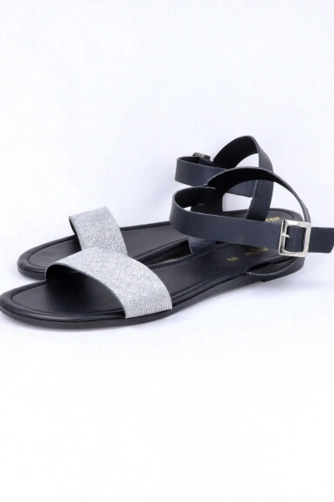 Sandalia Plana Tiras Brillos