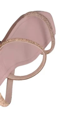 Sandalia plana tiras brillos