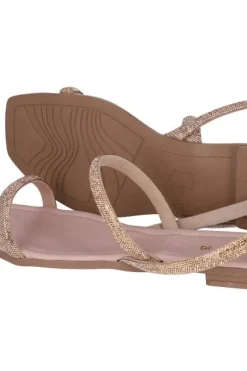 Sandalia plana tiras brillos