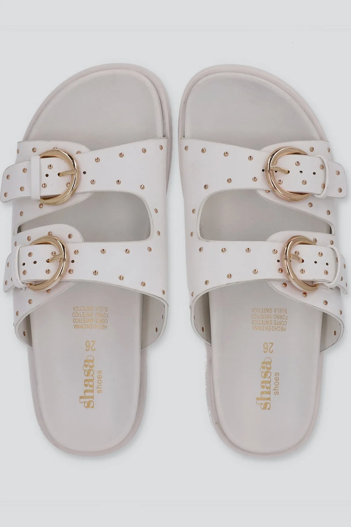 Sandalia plataforma hebillas ministuds