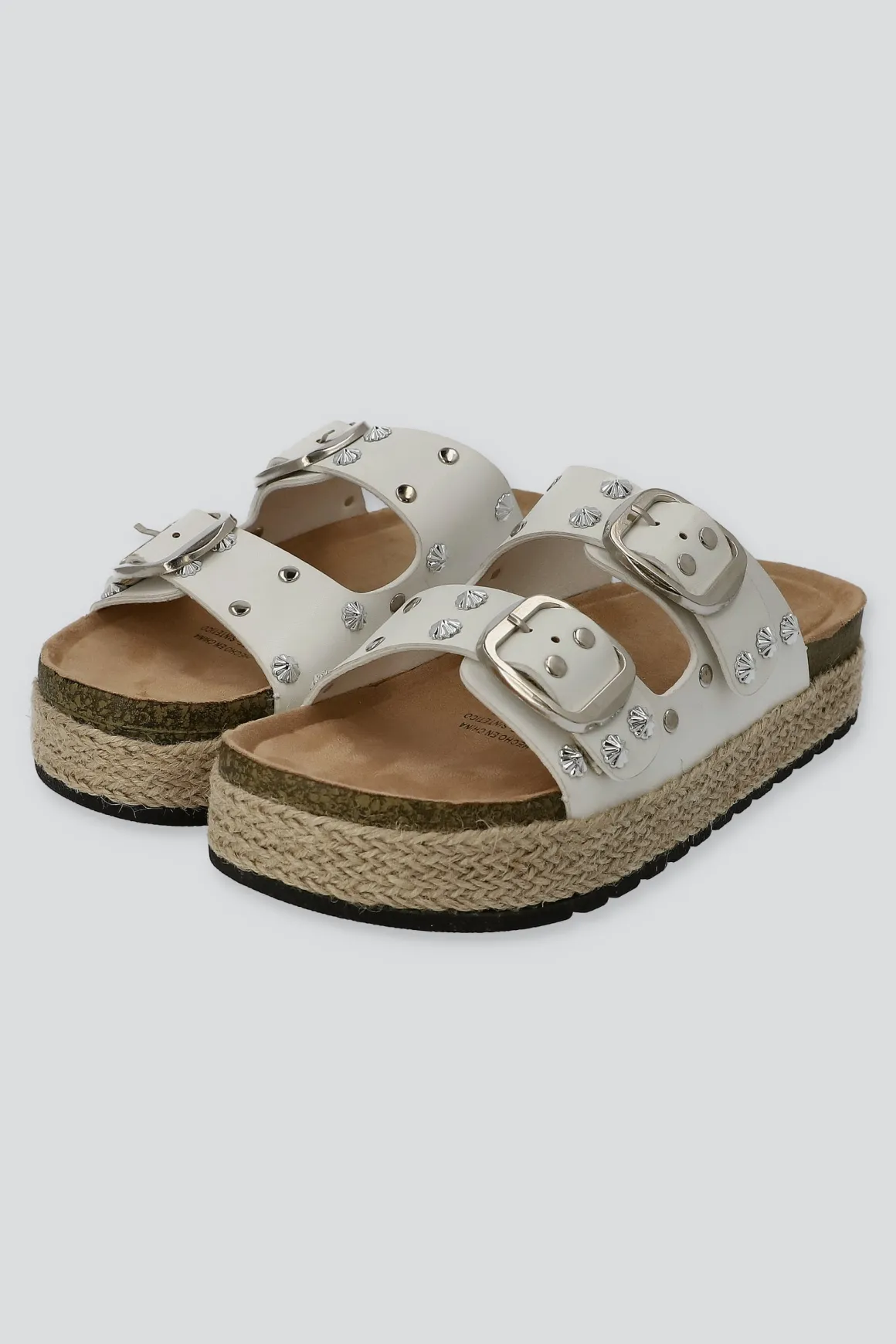 Sandalia plataforma yute dos tiras studs