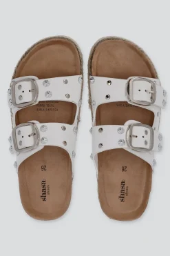 Sandalia plataforma yute dos tiras studs