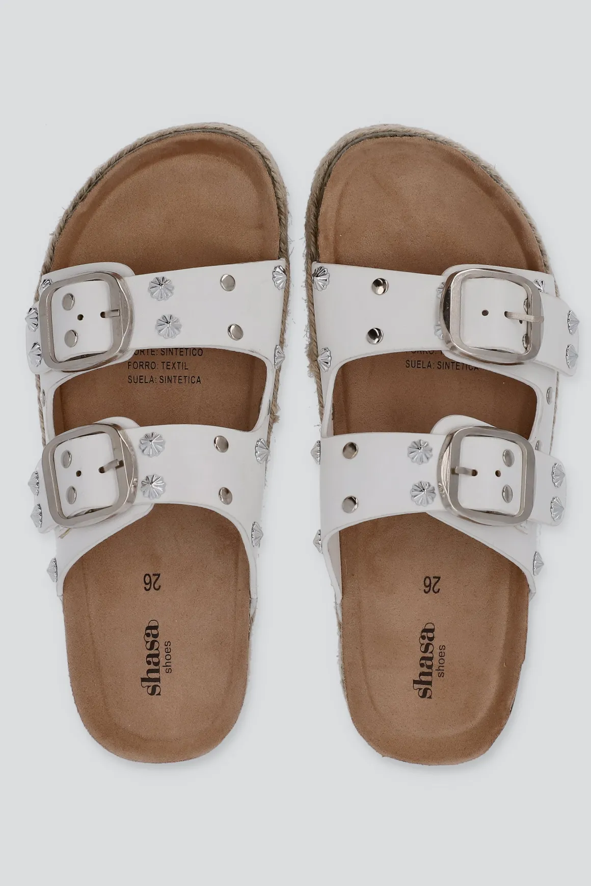 Sandalia plataforma yute dos tiras studs