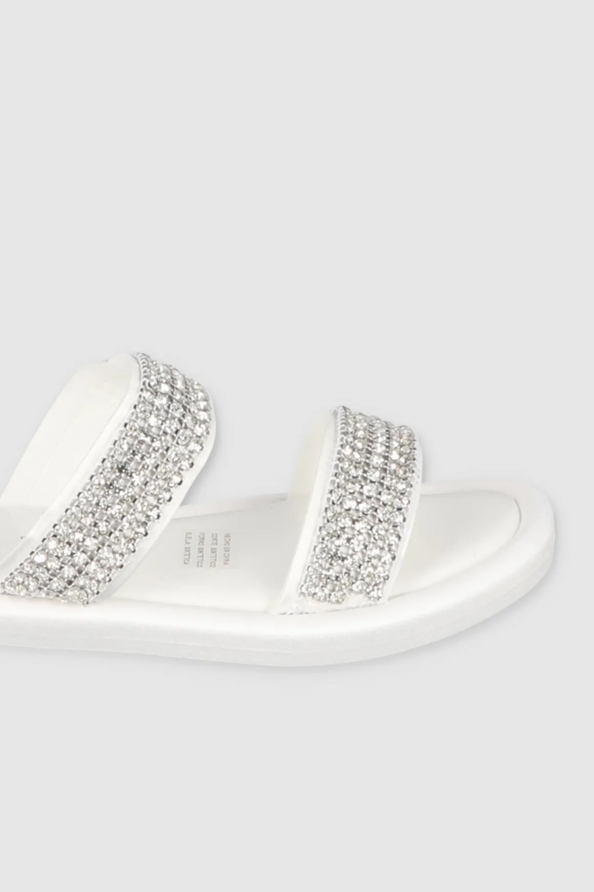 Sandalia Suela Ancha Dos Tiras Brillos Grandes