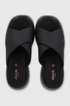 Sandalia suela ancha tiras cruzadas