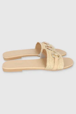 Sandalia tira ancha yute aplicación eslabón