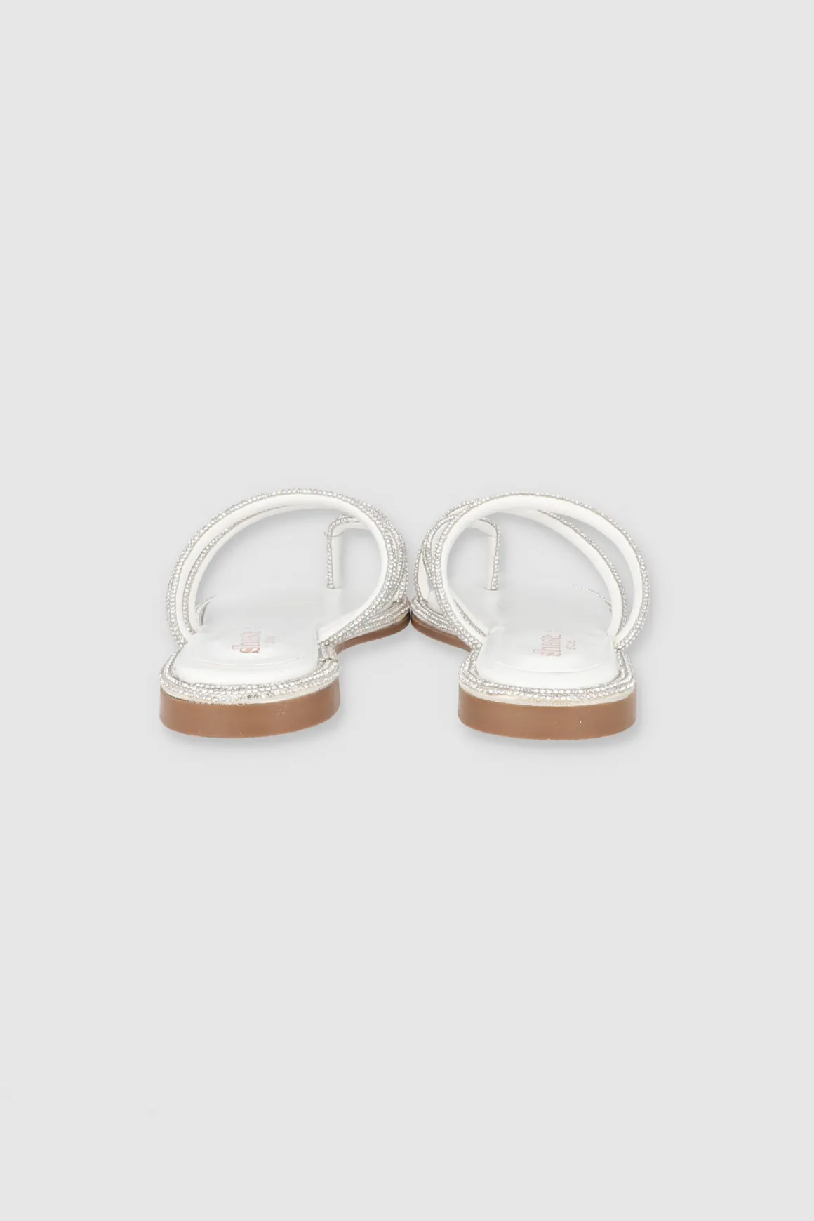 Sandalia tira brillos grueso dedu cruzado