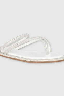 Sandalia tira brillos grueso dedu cruzado