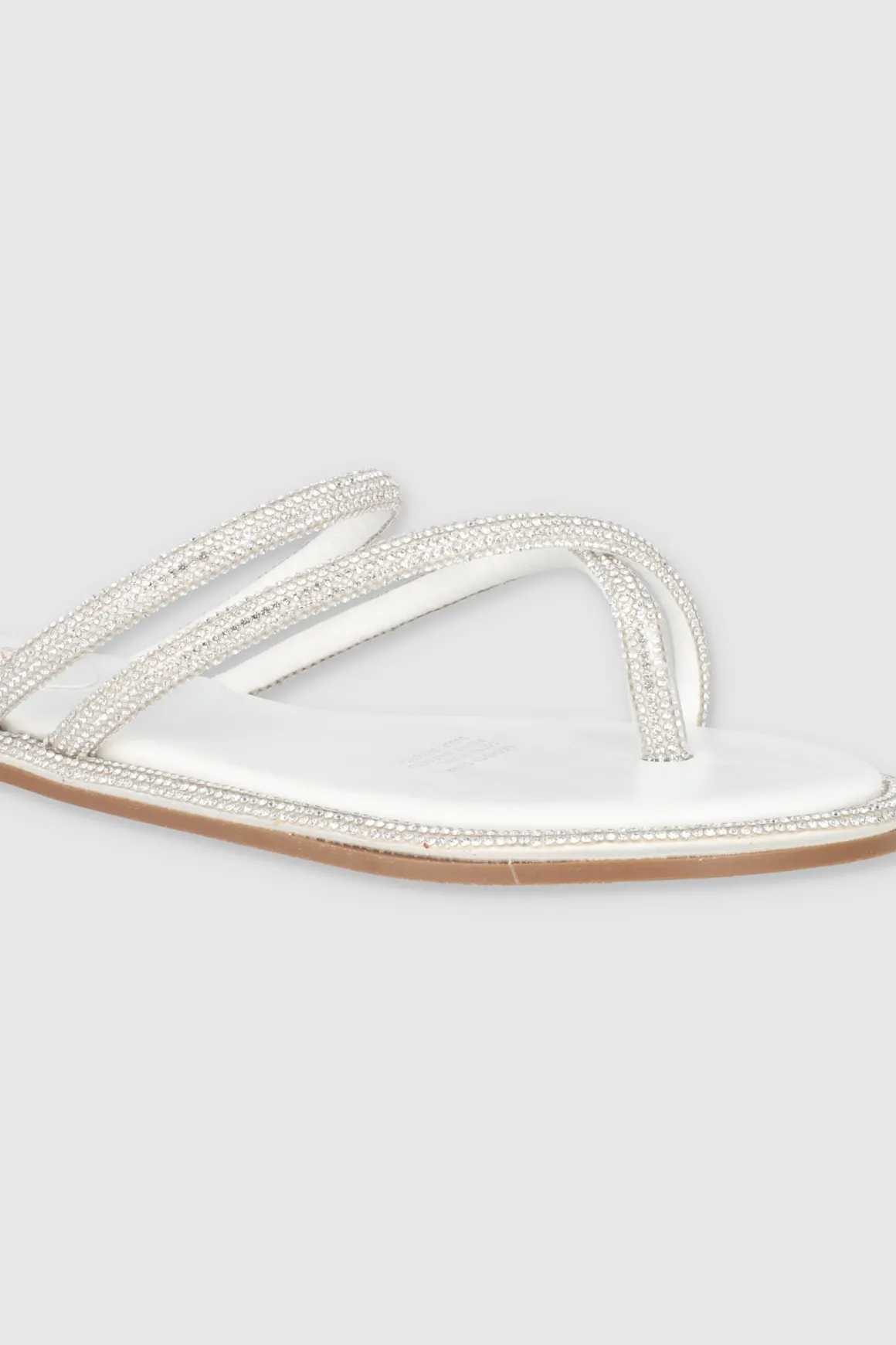 Sandalia tira brillos grueso dedu cruzado