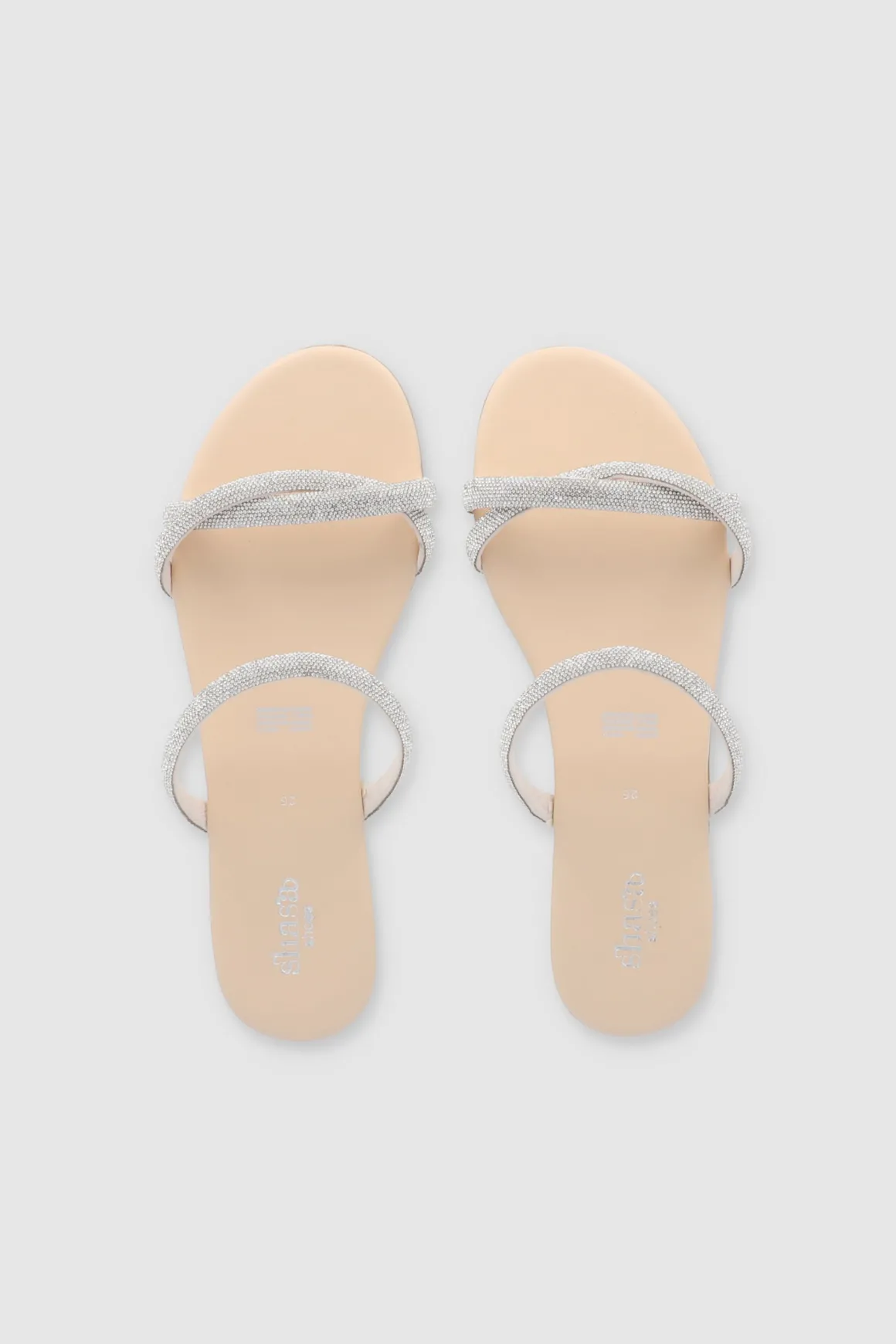 Sandalia Tira Cruzada Brillos