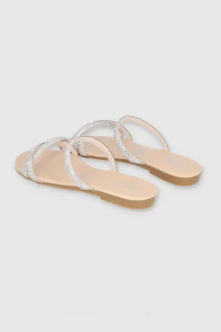 Sandalia Tira Cruzada Brillos