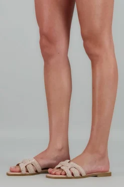 Sandalia tira trenza entrelazada greca