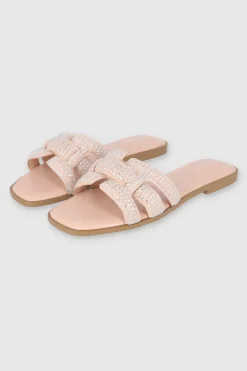 Sandalia tira trenza entrelazada greca