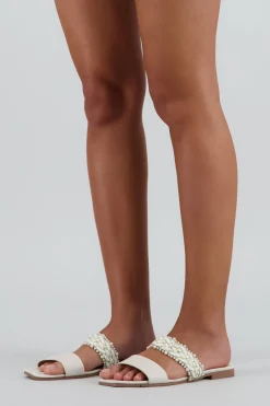 Sandalia tira trenzada brillos