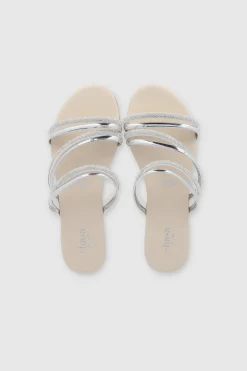 Sandalia tiras brillo mix pu