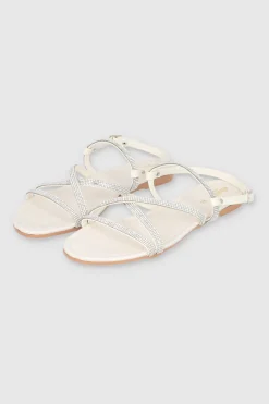 Sandalia Tiras Brillos Cruzadas