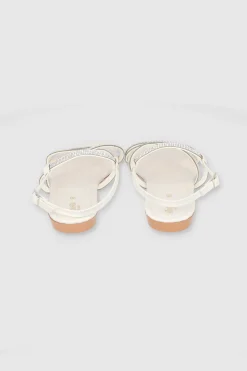 Sandalia Tiras Brillos Cruzadas