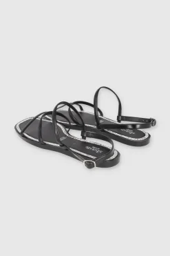 Sandalia tiras cerco brillos